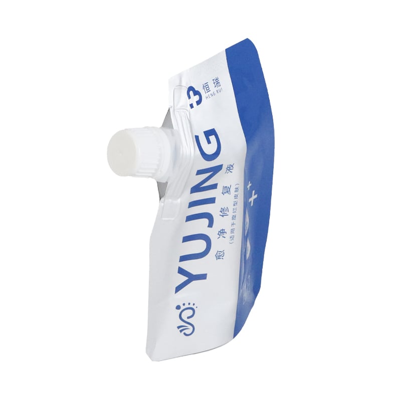 Weiyi Pack Pure Aluminum Foil Monochrome Printed Nozzle Stand up Spout Pouch 200ml for Skin Repair Liquid Medical Packaging