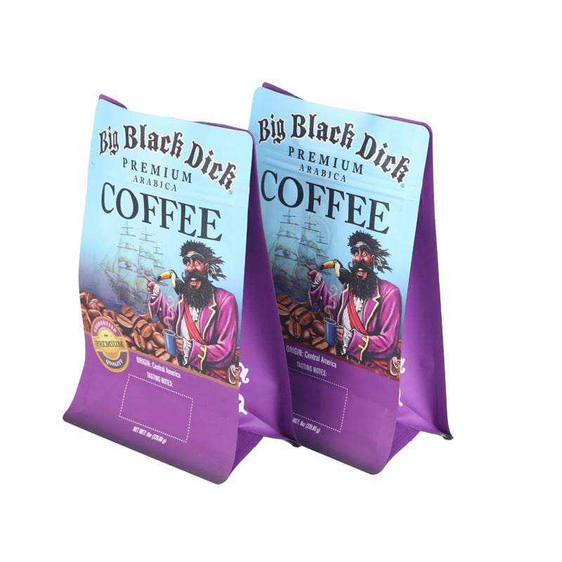 Weiyi Pack Custom Printed Premium Arabica Coffee Eight Side Seal Stand up Pouch with Zipper Valve 250g for Coffee Bean Pirate Theme