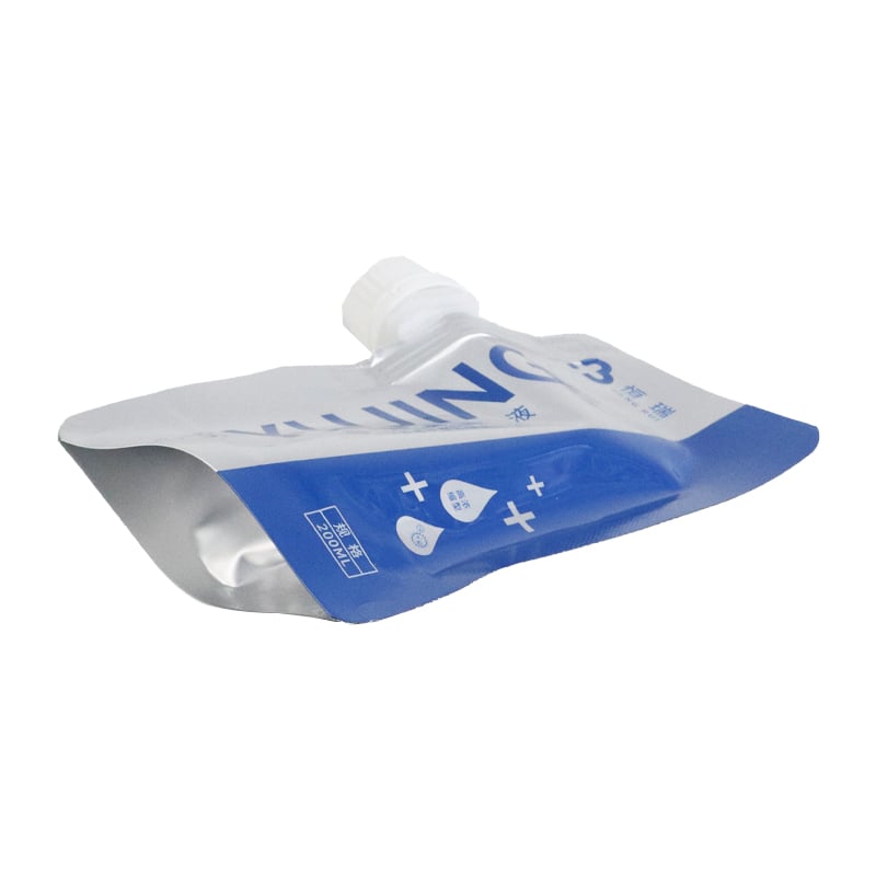 Weiyi Pack Pure Aluminum Foil Monochrome Printed Nozzle Stand up Spout Pouch 200ml for Skin Repair Liquid Medical Packaging
