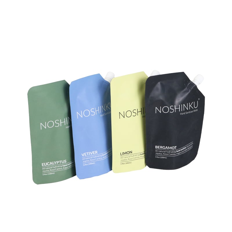 Weiyi Pack 100ml 250ml Custom Stand up Spout Pouch Pure Aluminum Nozzle Bag for Hand Sanitizer Cosmetics Water Juice Beverage Liquid Packaging