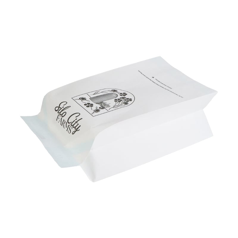 Weiyi Pack Custom Printed White Kraft Paper Bag Side Gusset Bag with Heat Seal for Coffee Bean Tea Snack Food Packaging