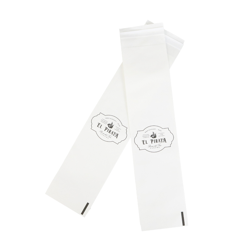 Weiyi Pack Custom Printed White Kraft Paper Long Bag Baguette Bread Packaging Bag with Self-adhesive Seal for Bakery Food Takeaway