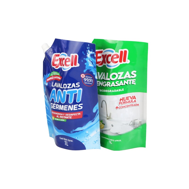 Weiyi Pack pielāgota drukāta atkārtoti izmantojama nilona stāvoša izlejamā maisiņa, 1 l šķidrā veļas mazgāšanas līdzekļa, trauku mazgāšanas līdzekļa papildināšanai, Doypack maisiņš ar izlejamu vārstu