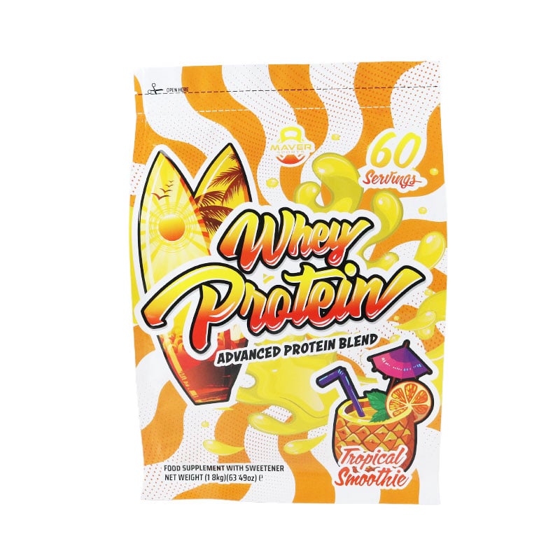 Custom Print Flat Bottom Ziplock Food Grade Plastic Bag for Milk Jelly Protein Powder Tea Coffee Beans Packaging