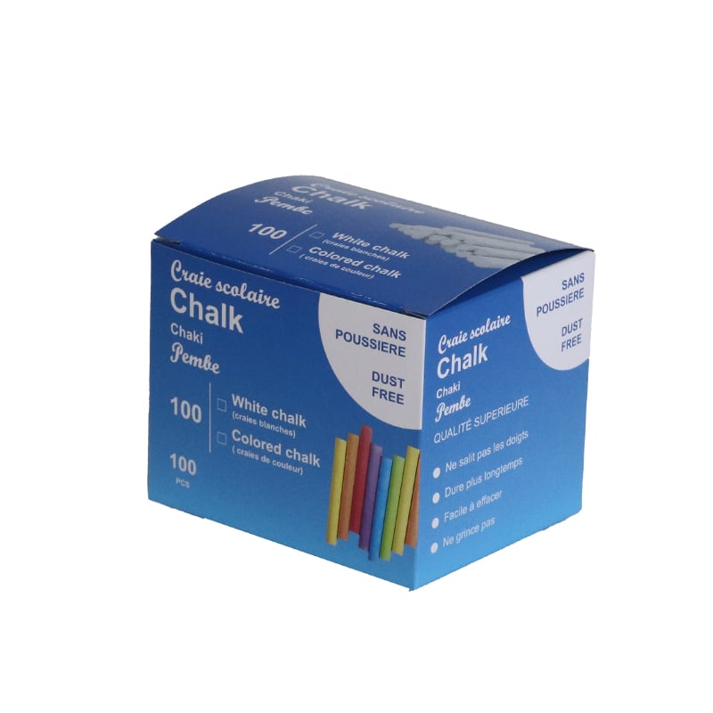 Weiyi Pack Eco Friendly Biodegradable Folded Paper Box Custom Printed Cheap Price Packaging Box for School Chalk Stationery 100pcs