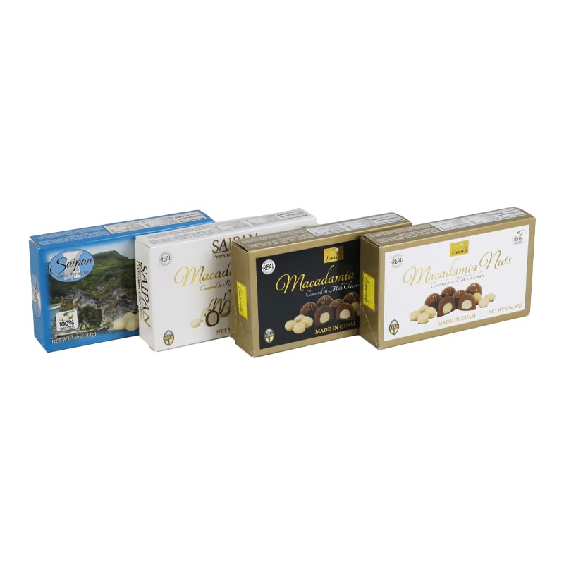Weiyi Pack Custom Printed High End Chocolate Gift Box Macadamia Nuts Covered in Milk Chocolate Made in Guam 142g Folding Paper Box