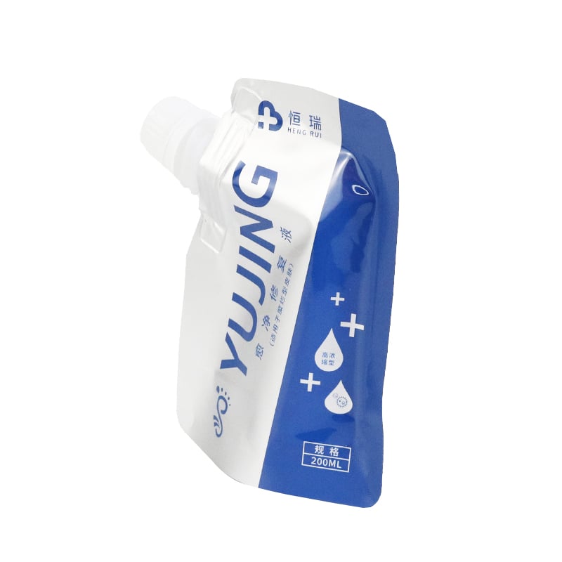 Weiyi Pack Pure Aluminum Foil Monochrome Printed Nozzle Stand up Spout Pouch 200ml for Skin Repair Liquid Medical Packaging
