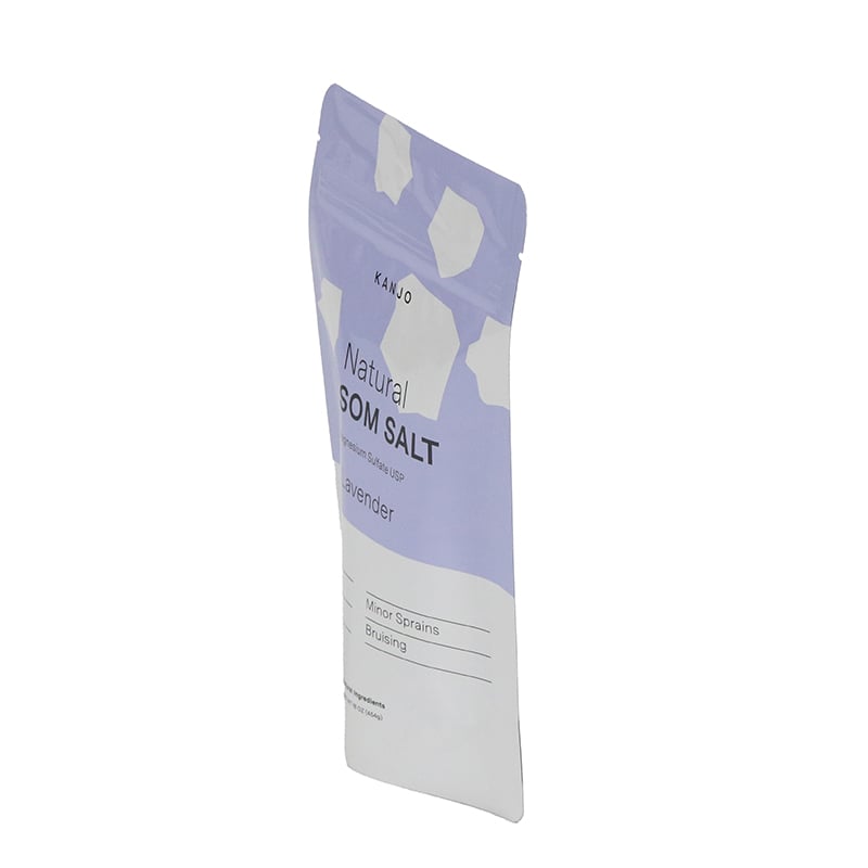 Weiyi Pack Customized Plastic Composite Resealable Stand up Pouch with Zipper for Natural Epsom Salt Bath Salt Lavender 454g