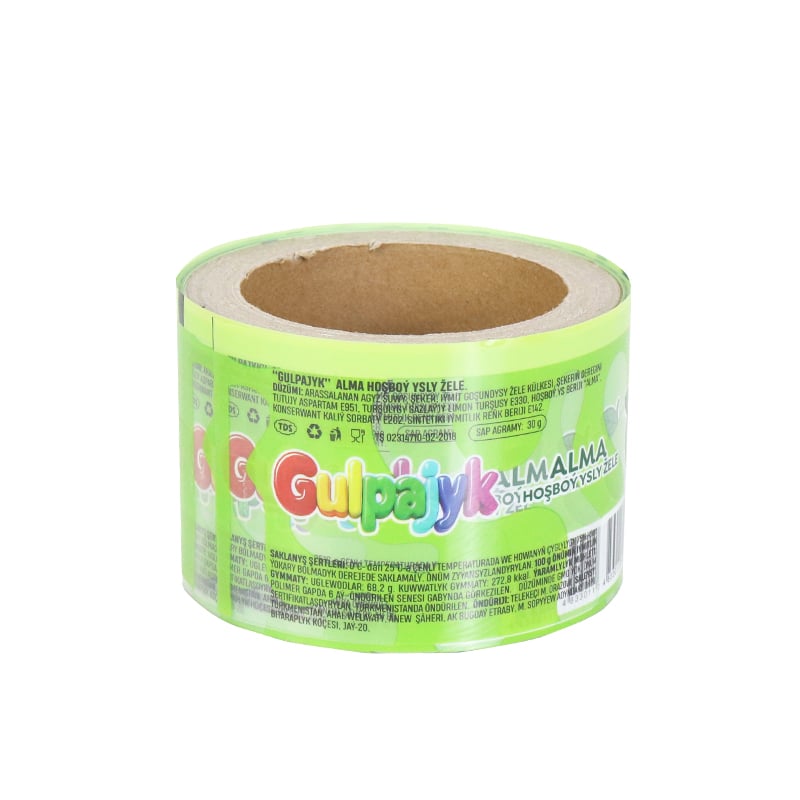 Weiyi Pack Custom Printed Laminated Plastic Film Roll Food Grade Heat Seal Sachet Packing Film for Candy Jelly Fruit Snack