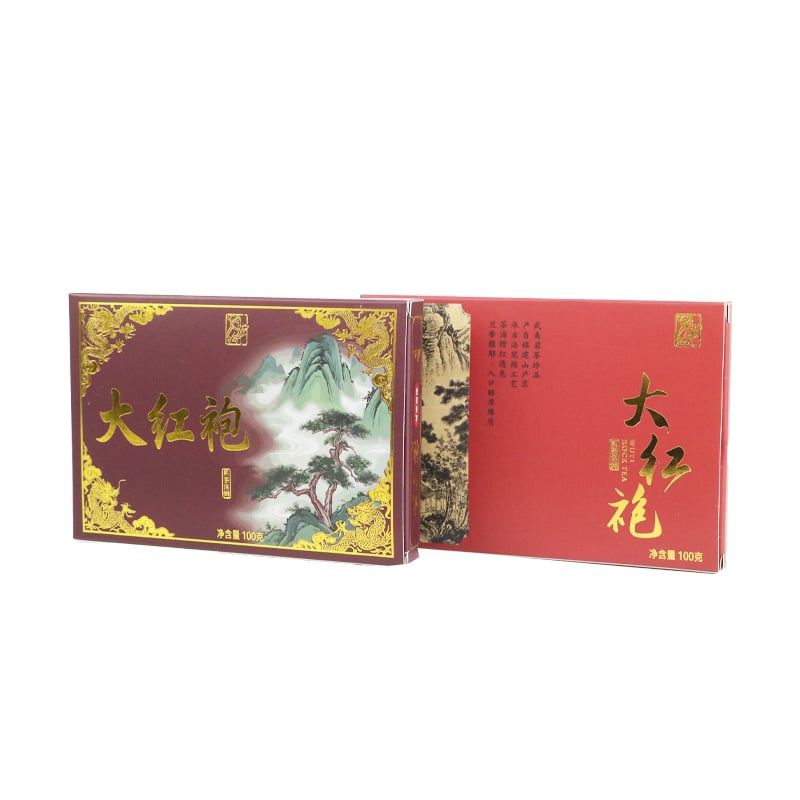 Weiyi Pack Custom Printed Luxury Paper Tea Box Empty Gift Packaging Box for Dahongpao Oolong Rock Tea Food Grade Cardboard Box Custom Size