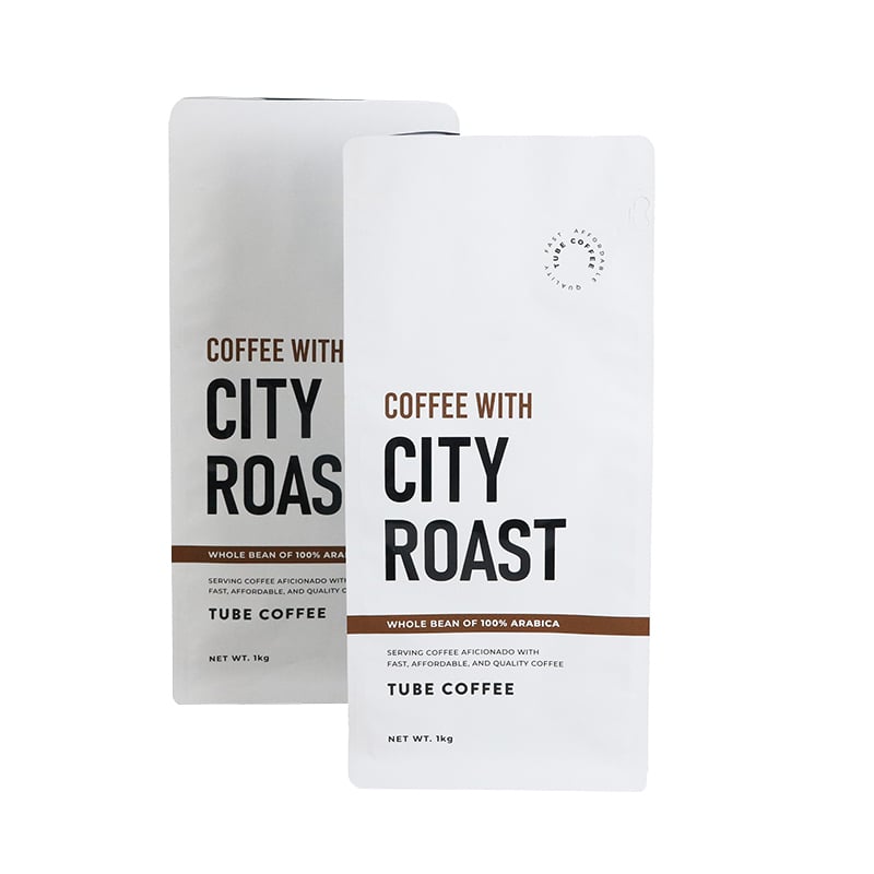 Weiyi Pack Food Grade Matte Aluminum Foil Coffee Bag Stand up Pouch with Zipper Valve for City Roast 100% Arabica Coffee Bean 1kg