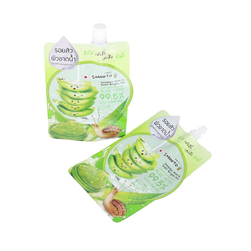 Weiyi Pack Eco Friendly Custom Aluminum Foil Sachet Special Shaped Cosmetic Spout Pouch with Logo for Aloe Vera Gel Skincare