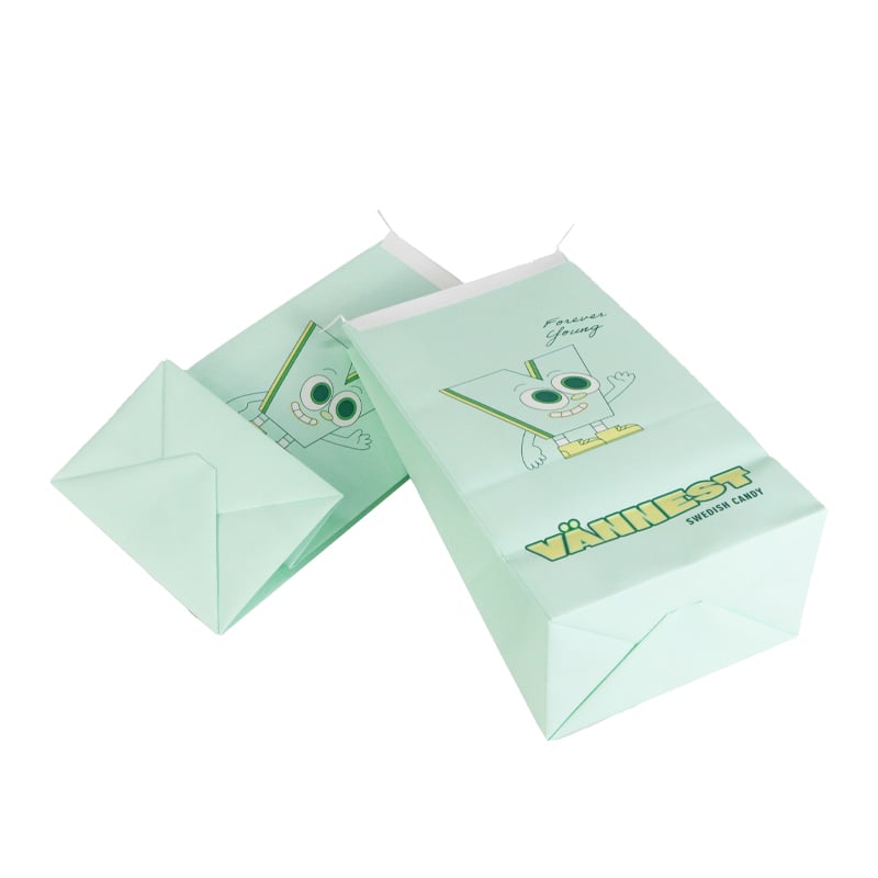 Weiyi Pack Custom Printed Food Grade Paper Bag with Tin Tie Closure for Swedish Candy Snack Food Packaging Forever Young