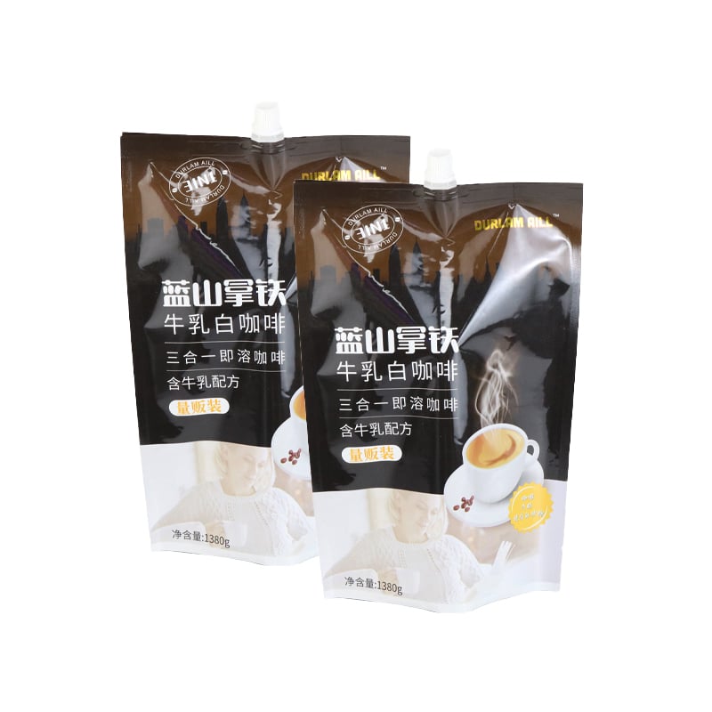 Weiyi Pack Custom Heat Resistant Aluminum Foil Stand up Spout Pouch for Coffee Powder Liquid Instant Coffee Drink Refill Bag