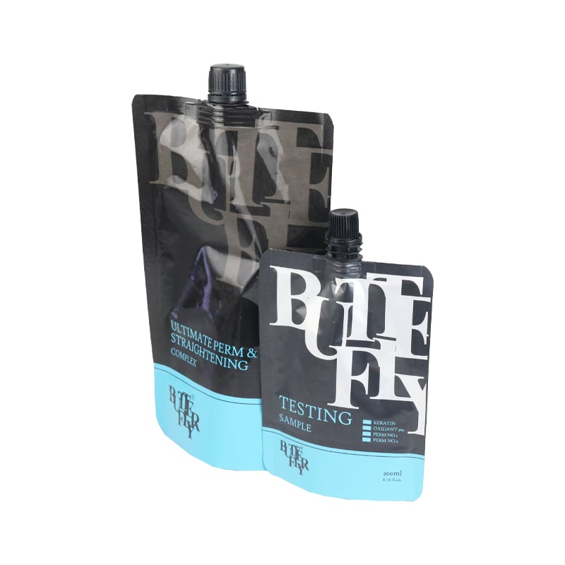 Weiyi Pack Liquid Spout Doypack Pouch Aluminum Foil Stand up Bag with Cap for Hair Perm Straightening Cream Cosmetic Liquid Packaging