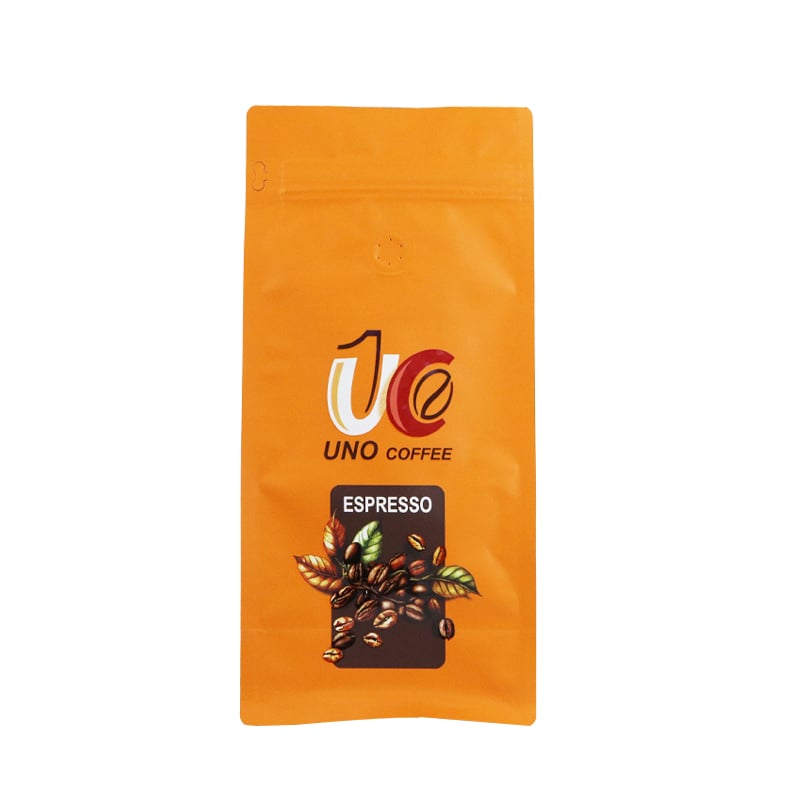 Weiyi Pack Custom Printed Aluminium Foil Coffee Packaging Bag Side Gusset Pouch with Zipper and Valve Plastic Coffee Bean Bag