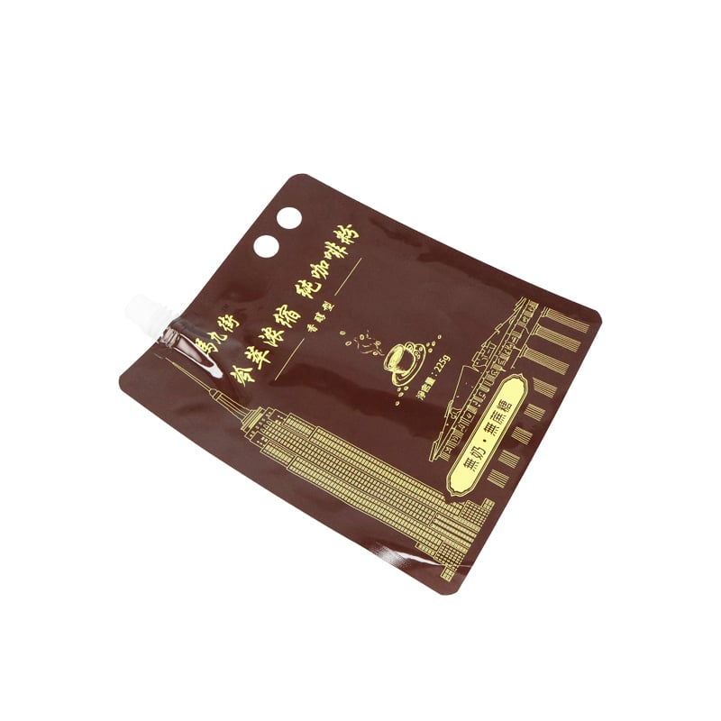 Weiyi Pack Custom Food Grade Plastic Stand up Spout Pouch 225g Instant Liquid Coffee Powder Drink Bag with Hang Hole