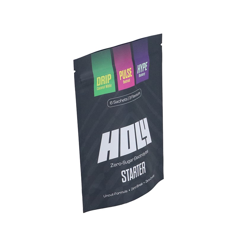 Weiyi Pack Custom Printed Stand up Pouch for Zero Sugar Electrolytes Powder Starter Pack 6 Sachets 3 Flavors Sports Nutrition