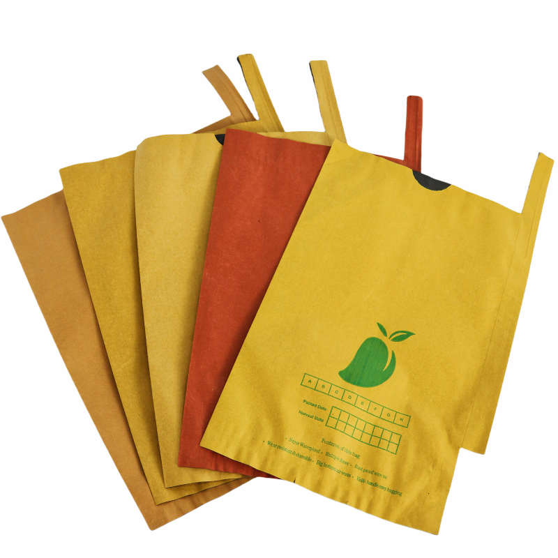 Custom Fruit Grow Bagging Protective Paper Packaging Guava Dragon Banana Wrapping Cover Net Mango Protection Bag With Vent Hole