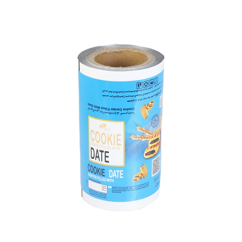 Weiyi Pack Custom Printed Food Grade Laminated Packaging Film Roll Automatic Packing Film for Cookie Biscuit Date Cake Bakery Snack