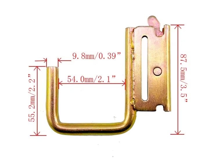 E-Track Accessories Zinc Plated Steel 2" E Track J Hooks  for Enclosed Trailer Truck Garage Workshop Warehouse supplier