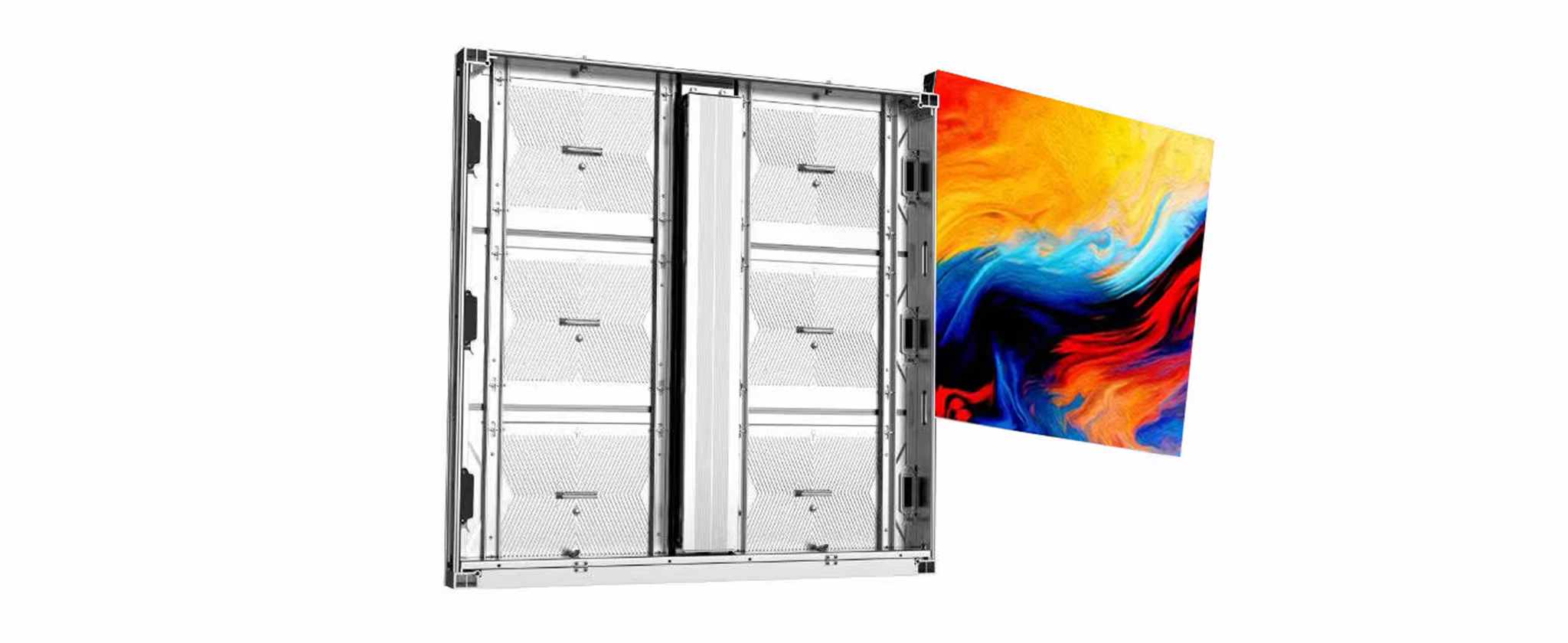 Commercial Outdoor P10 Led Display Panel Aluminium Profile 960*960  Led Empty Cabinet for 320*320 Modules details