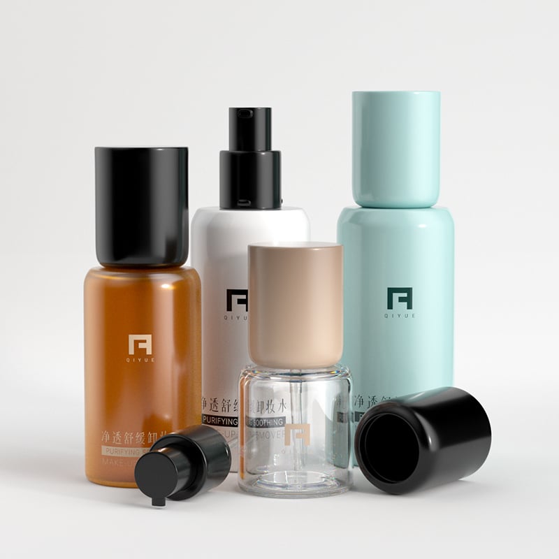 30 ml / 80 ml / 100 ml přizpůsobitelné PET plastové lahvičky s dávkovačem na krém pro péči o pokožku, sérum, šampon, obličejový krém a krém pro mastnou pokožku – dostupné v různých barvách a s možností potisku loga.