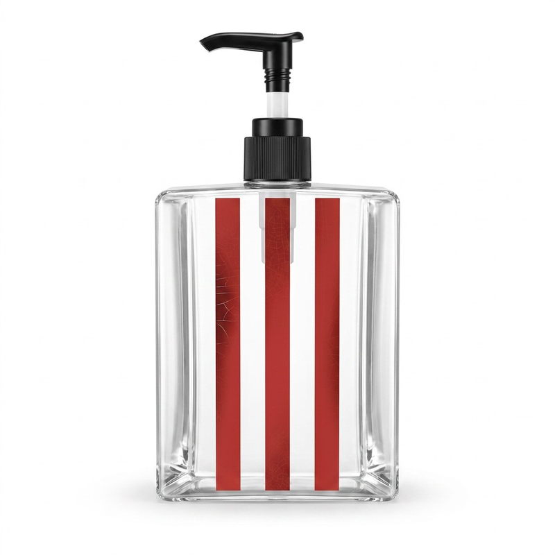 Customizable 500ml Crystal PETG Square Flat Lotion Pump Bottle | Luxury Full-Screen Label Canvas Empty Packaging for Shampoo, Body Wash, Conditioner & Hand Soap | Professional Eco-Friendly Refillable Monolithic Container | Wholesale Bulk Supply