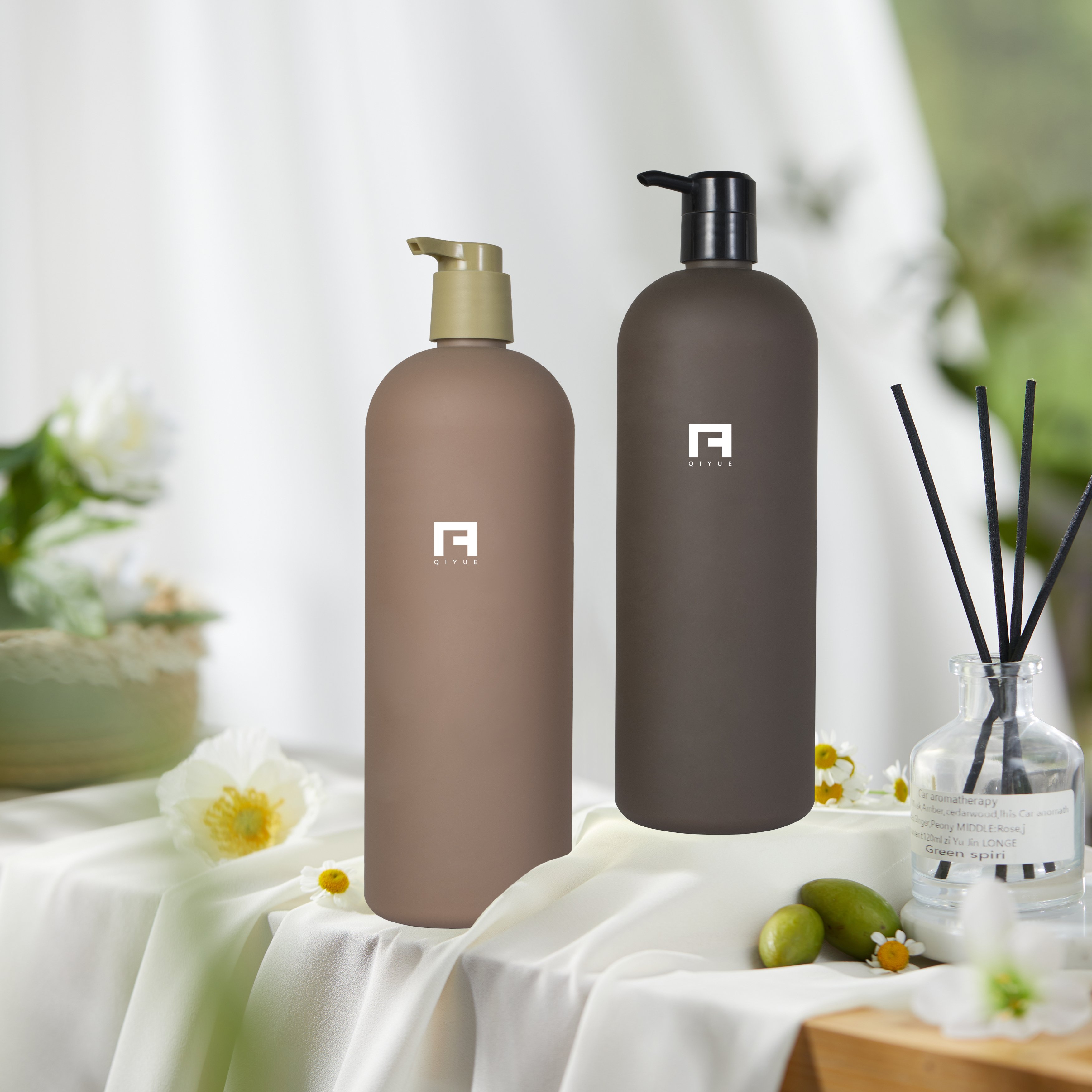 60 ml–1000 ml store HDPE-plastflasker til lotion og kosmetikbehælder med trykpumpe til emballage af shampoo og balsam