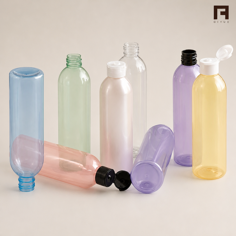 Custom 50ml 60ml 150ml 250ml 300ml 400ml PET Flip-Top Bottle | BPA-Free Gradient Frosted Shampoo & Body Wash Container with 24MM Cap | Wholesale Customizable Color & Silk Screen Logo | Premium Personal Care Packaging Supplier