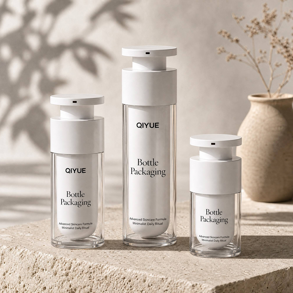 Custom 15ml 30ml 50ml Double-Wall PP Vacuum Pump Bottle with Twist Lock | BPA-Free Airless Serum & Cream Container | Wholesale Customizable Color & Silk Screen Logo | Premium Skincare Packaging Supplier