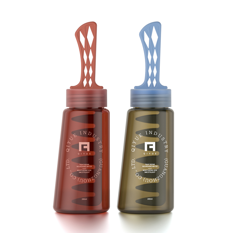 PET elliptisk kam-integrerede flasker | 280 ml alt-i-et-applicator til hår farve og balsam