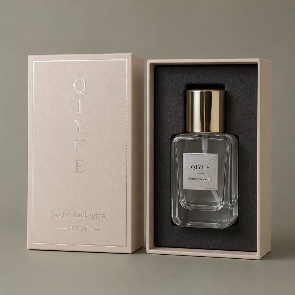 Custom Premium Perfume Packaging Box & Glass Bottle Set | Bespoke Lid and Base Rigid Gift Box with Luxury Gold Cap Spray Atomizer | One-Stop Fragrance Packaging Solution | Wholesale Customizable Color & Size | High-End Cosmetic Discovery Set
