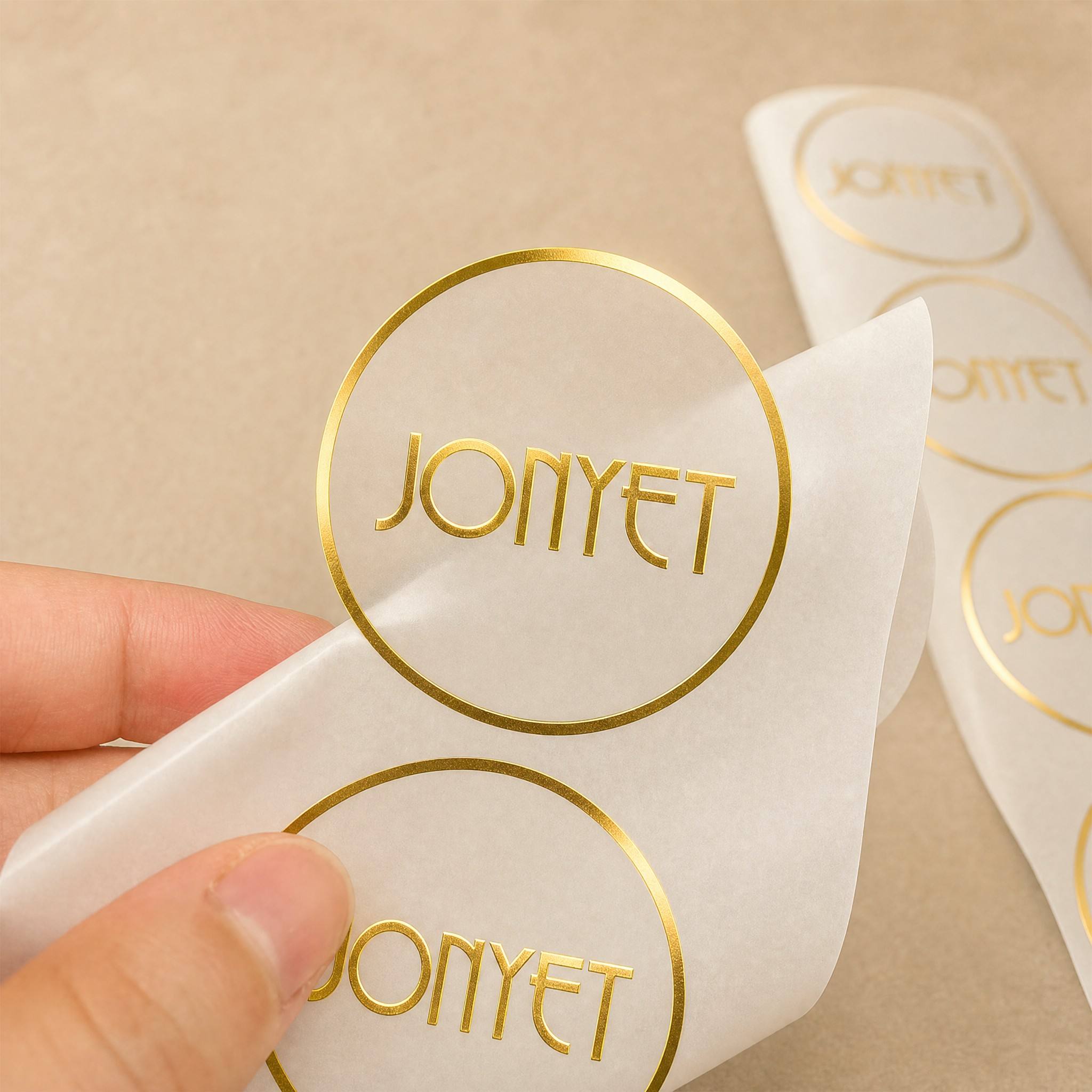 Custom Holographic & Transparent Cosmetic Labels | Rainbow Iridescent Round Stickers with Gold Foil Clear Labels | Custom Size, Color, Material & Pattern | One-Stop Bottle & Jar Packaging Pairing