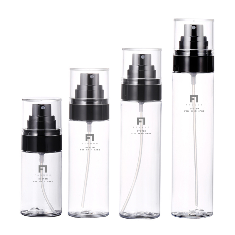 Customizable 380mm Slim PET Fine Mist Spray Bottle Set (50ml-120ml) | Luxury Clear Empty Cosmetic Packaging for Facial Mist, Toner & Setting Spray with Black Pump | Professional Eco-Friendly Refillable Cylinder Container | Wholesale Bulk Supply