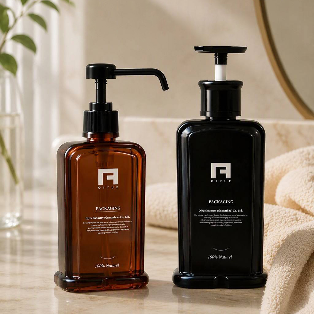 Custom 300ml & 400ml PET Rectangular Lotion Bottle with Long-Spout Pump | BPA-Free Body Lotion & Hand Soap Dispenser | Wholesale Customizable Color & Silk Screen Logo | Premium Skincare Packaging Supplier