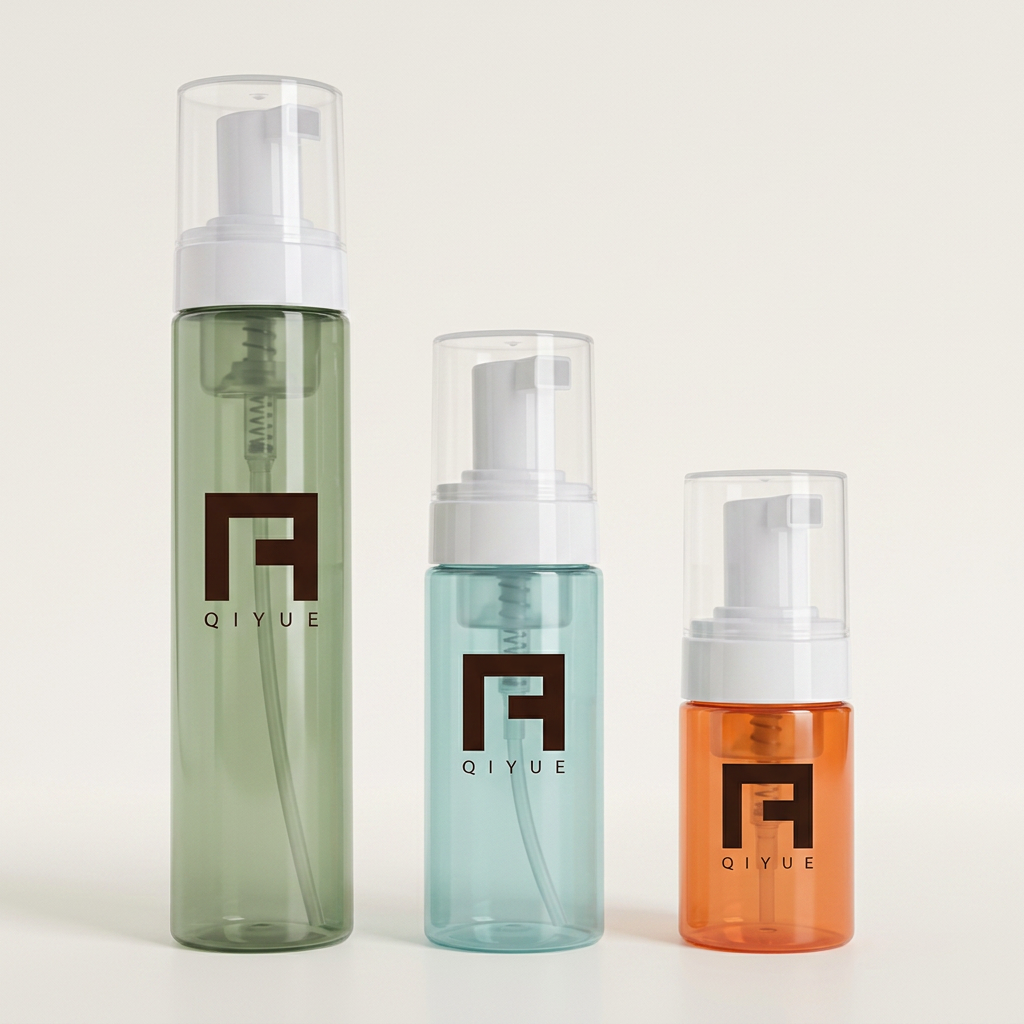 Custom 30ml 60ml 100ml PET Slim Foam Pump Bottle | BPA-Free Foaming Cleanser & Wash Dispenser with PP Cover | Wholesale Customizable Color & Label | Premium Skincare Packaging Supplier