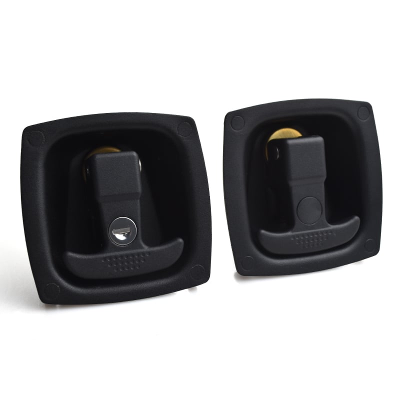 Heavy Duty Zinc Alloy Compression Latch with Key Lock - Black Recessed T-Handle for RVs, Tool Boxes & Industrial Enclosures