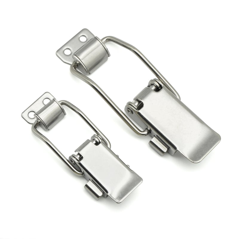 Stainless Steel Over-Center Toggle Latch - Heavy Duty Polished Draw Latch for Industrial Cabinets & Marine Applications
