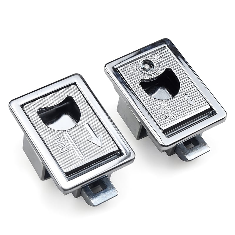 Zinc Alloy Recessed Panel Latch - Bright Chrome Plated Flush Mount Handle with Optional Key Lock for RVs, Trailers & Industrial Cabinets