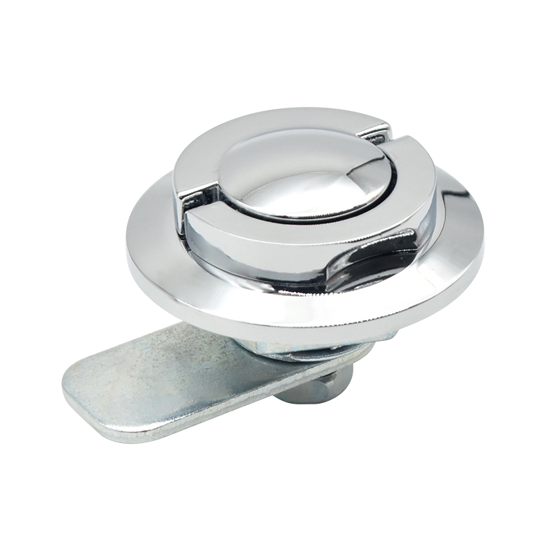 Zinc Alloy Quarter-Turn Cam Lock – 40mm Large Diameter Cabinet Latch with Bright Chrome Plating for Electrical Enclosures
