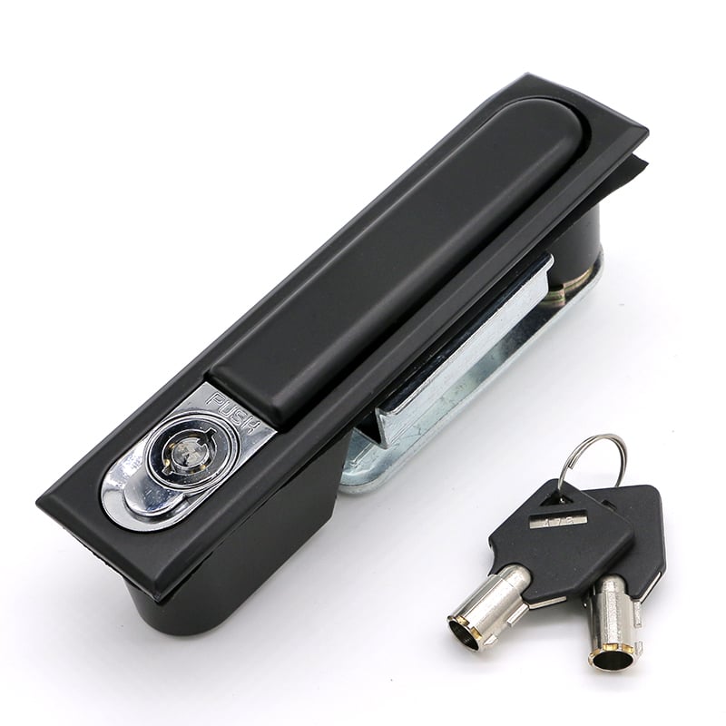 Recessed Paddle Handle Lock – 90° Rotating Zinc/Aluminum Alloy Cabinet Latch with Key Lock for Server & Network Racks