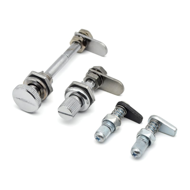 Carbon Steel Quarter-Turn Latches – Adjustable Spring-Loaded & Fixed Cam Locks for Electrical Cabinets & Industrial Enclosures