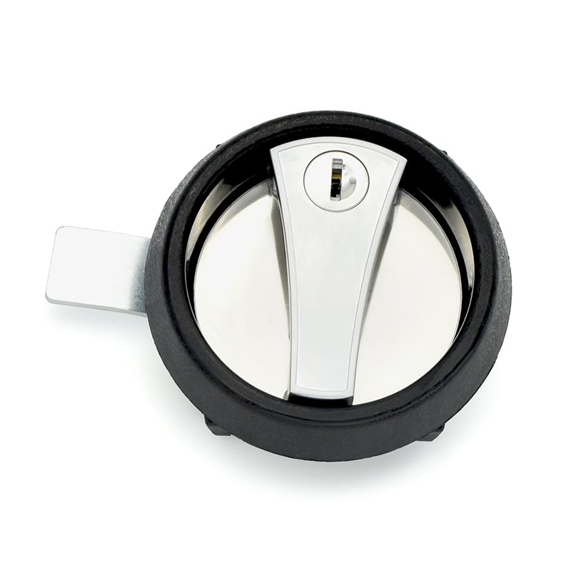 Zinc Alloy Rotary Cam Lock - Round Recessed Handle with Key for Tool Cabinets, Industrial Enclosures & Storage Boxes
