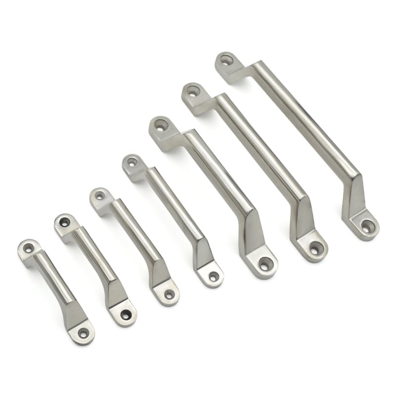 Polished Stainless Steel Cabinet Handle – Heavy Duty Angled Pull Grip with Multiple Sizes (80mm-200mm) for Industrial Enclosures, Server Racks & Machinery