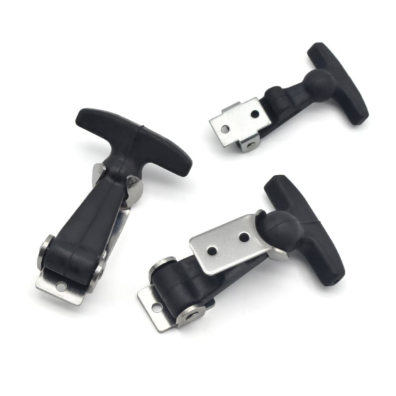 T-Handle Draw Latch - Heavy Duty Rubber Coated Stainless Steel & Carbon Steel Toggle Lock for Industrial Enclosures