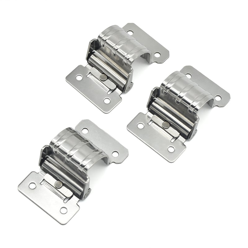 Stainless Steel Spring-Loaded Hinge - Heavy Duty Automatic Closing Hinge with Adjustable Torque & Polished Finish
