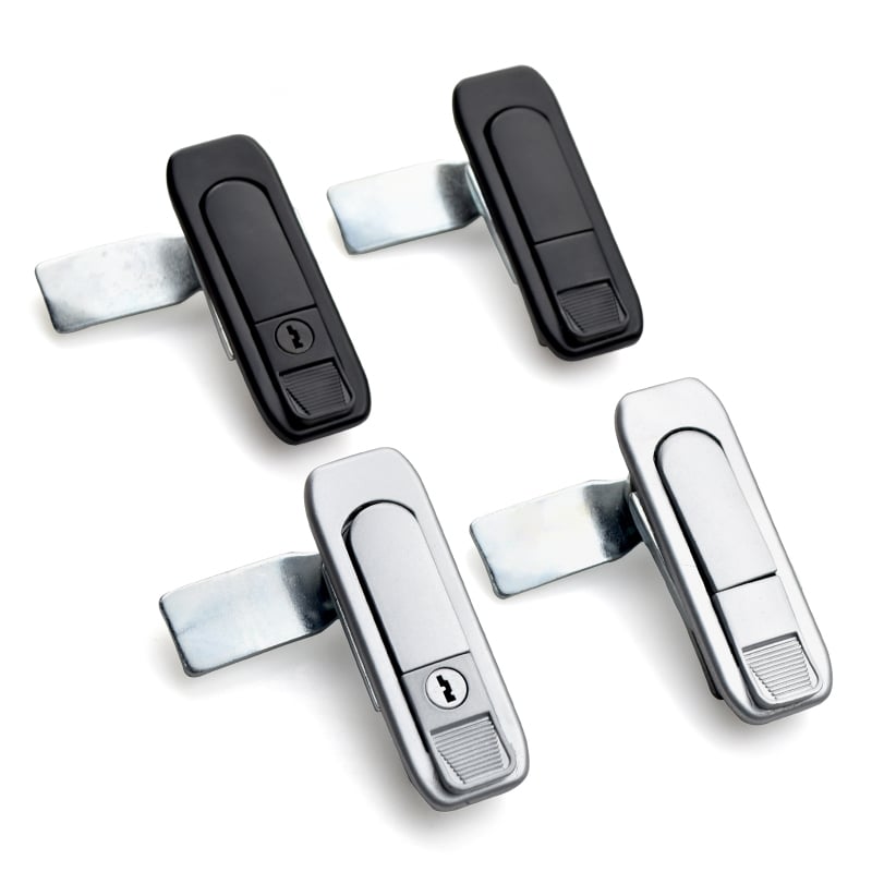 Compact Recessed Cabinet Handle Lock – Zinc Alloy 90° Quarter-Turn Latch with Push Button Release for Server Racks & Electrical Enclosures