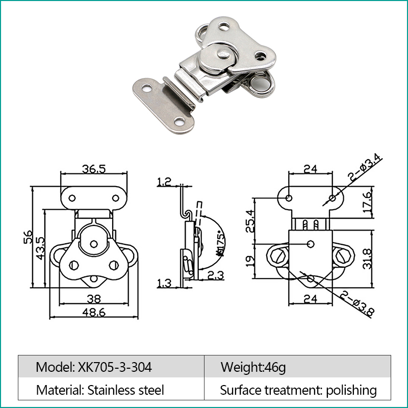 stainless steel butterfly knob rotary latch heavy duty twist lock for military industrial cases-5