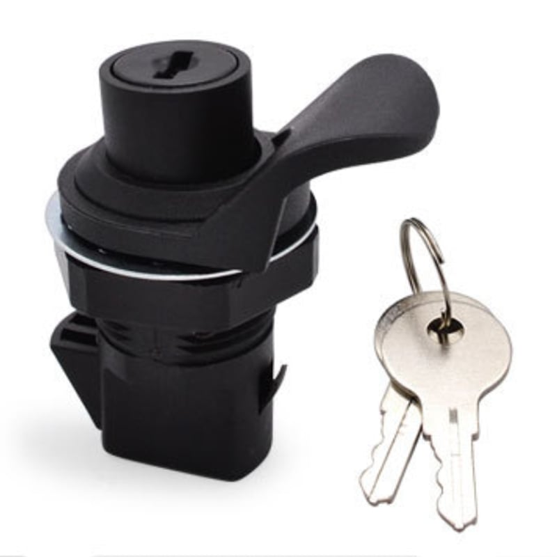 Plastic Push-to-Close Cam Locks – 25mm Cutout Quarter-Turn Cabinet Latches with Key Option for Electrical Enclosures & Control Panels